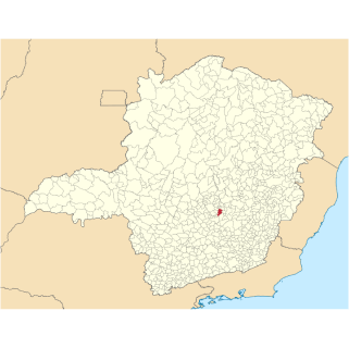 mapa do estado de minas gerais destacando a cidade de belo horizonte em vermelho